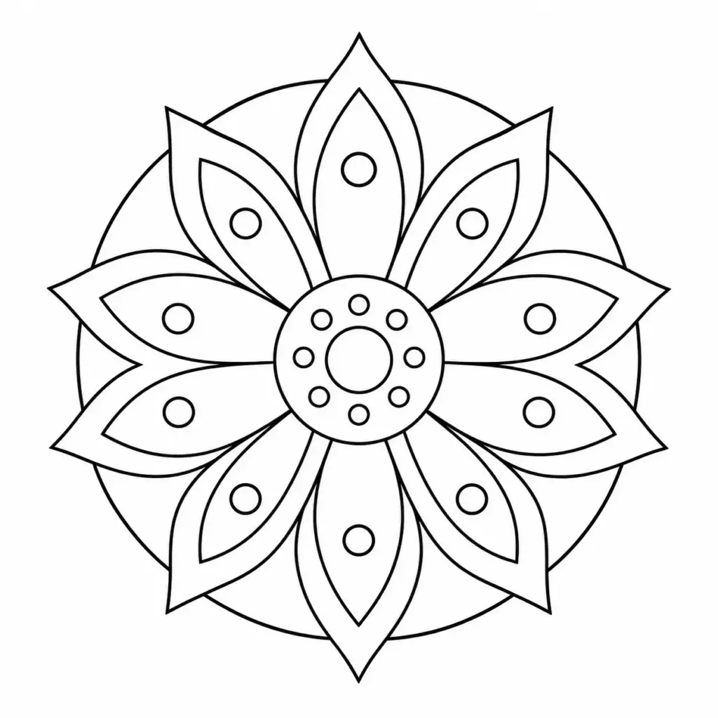 Simple Eight-Petal Mandala