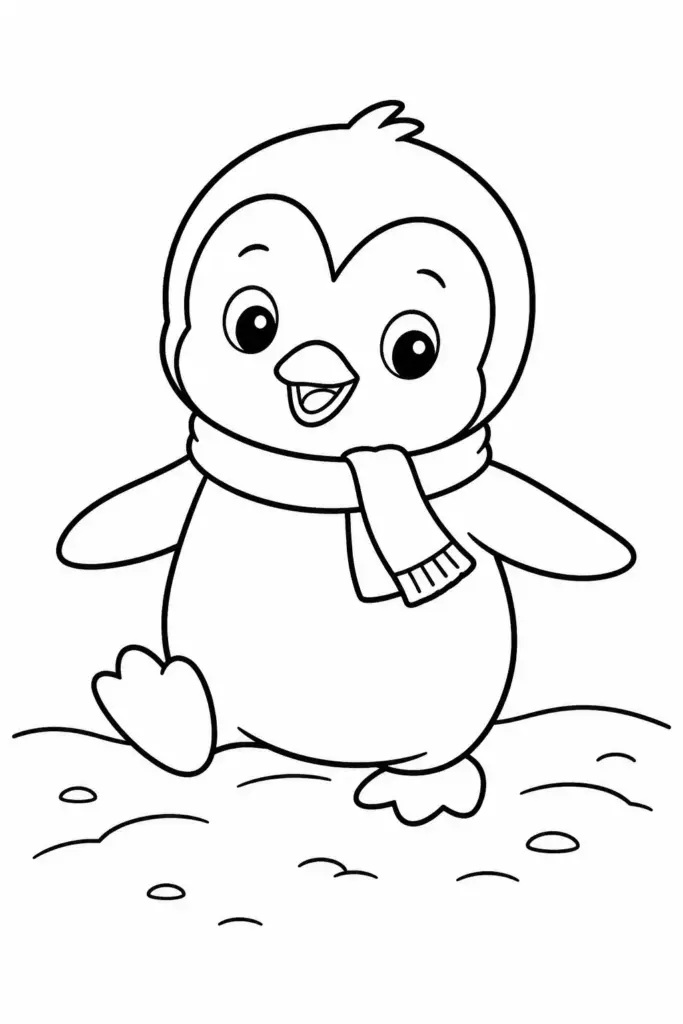 Baby Penguin in a Scarf