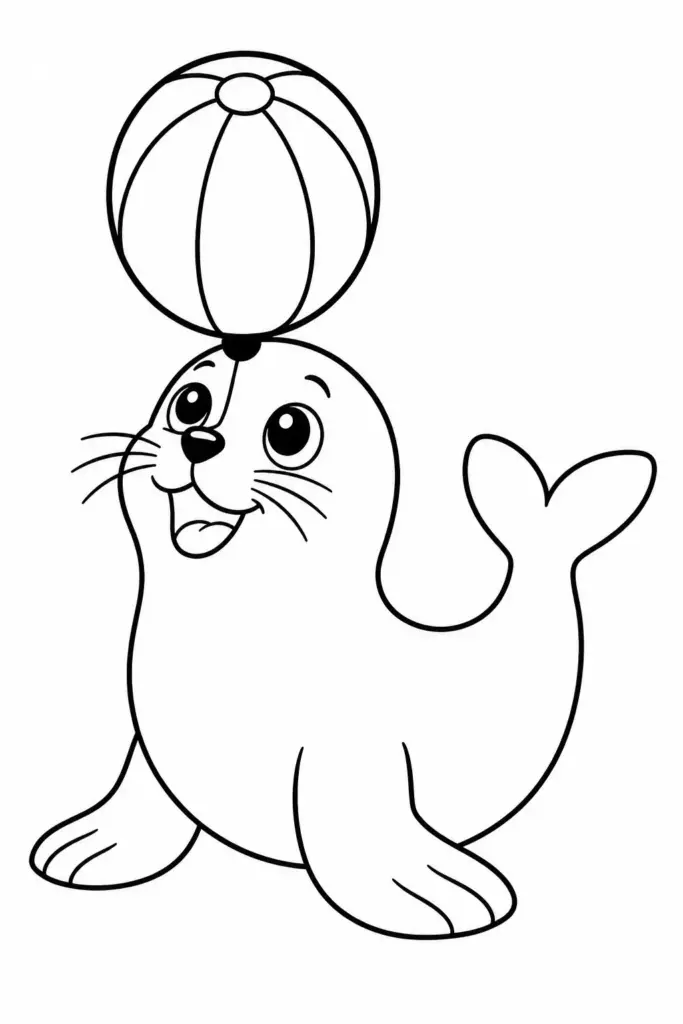 Baby Seal Balancing a Ball