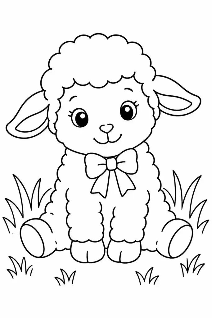 Fluffy Lamb With a Bow