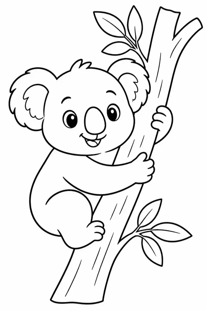 Koala Clinging to a Branch