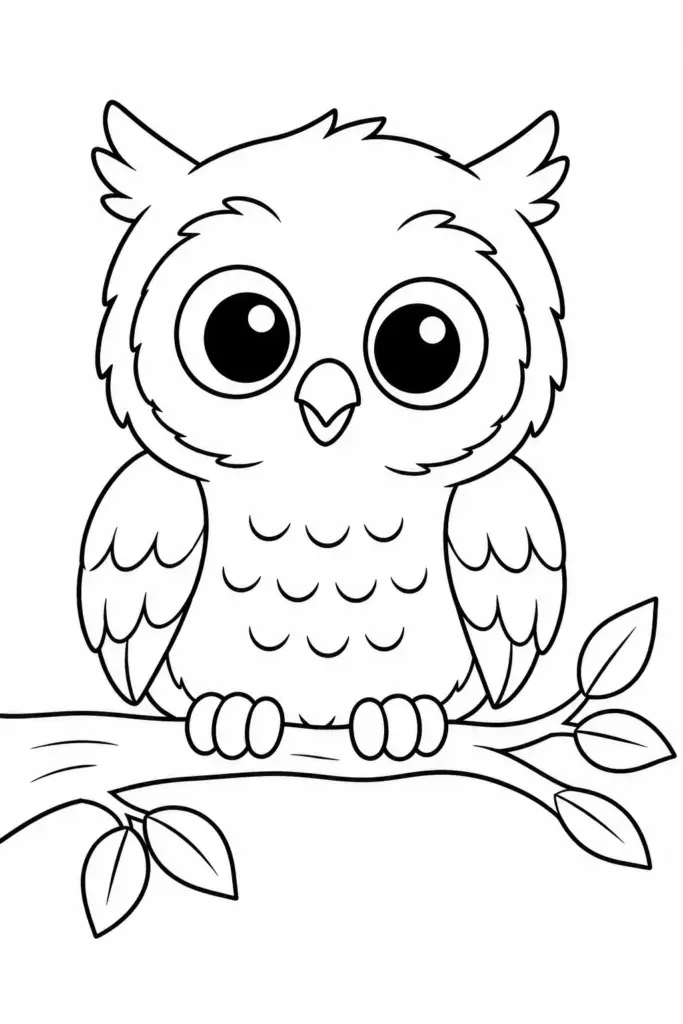 Baby Owl on a Branch