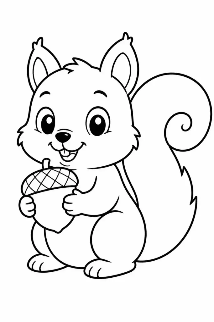Squirrel Holding an Acorn