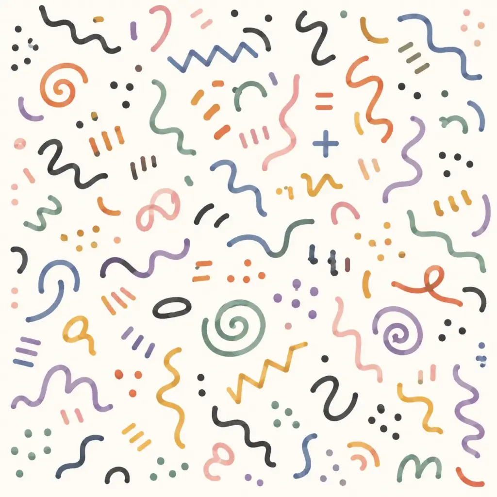 Scattered Squiggles and Marks