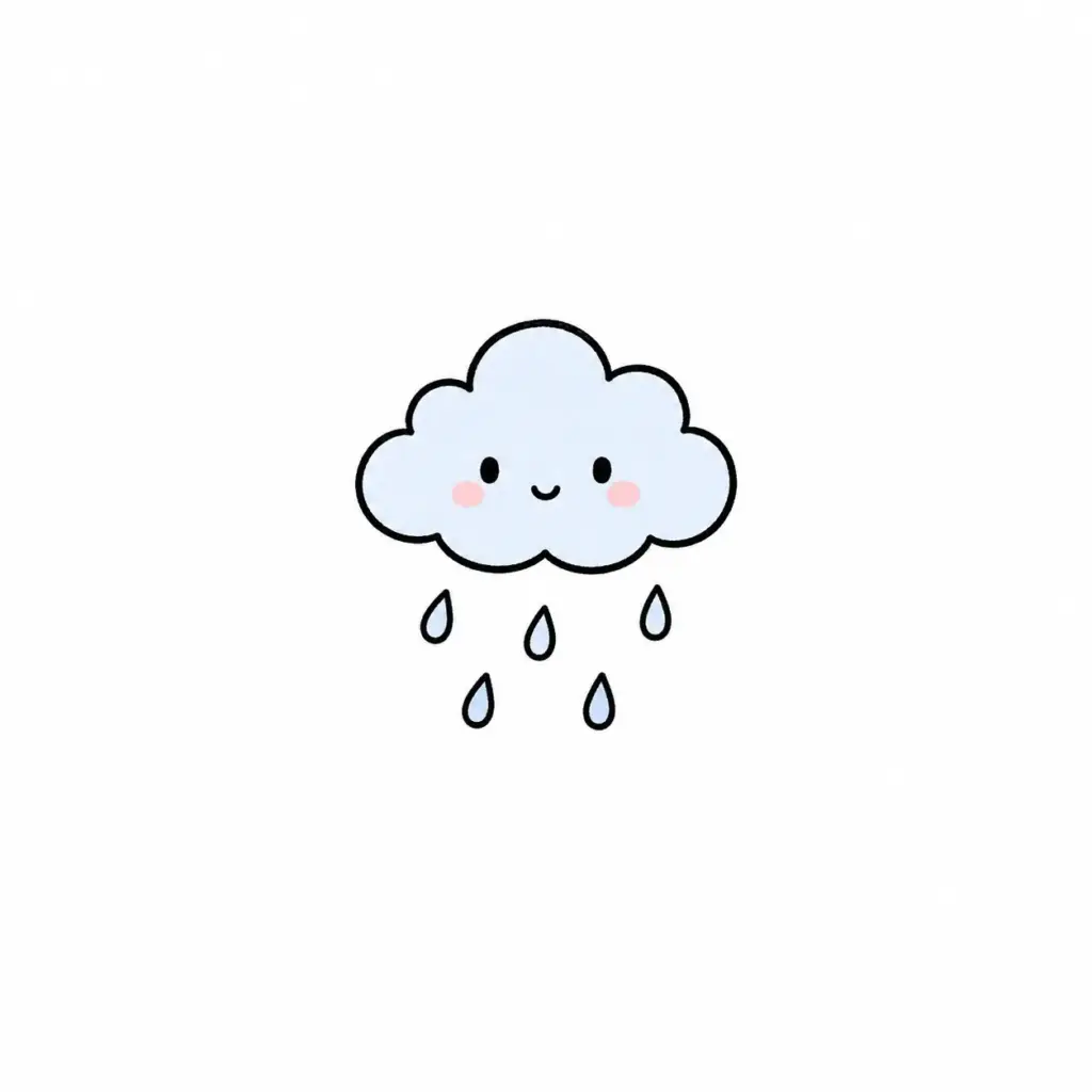 A Tiny Fluffy Cloud With Raindrops