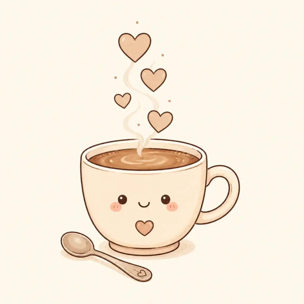 A Cup of Coffee With Heart Steam
