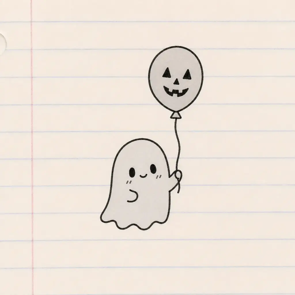 A Tiny Ghost With a Balloon