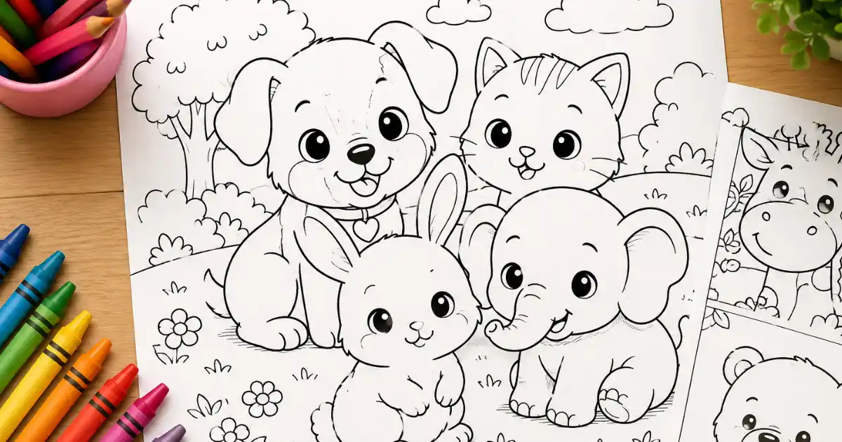 cute animals coloring pages