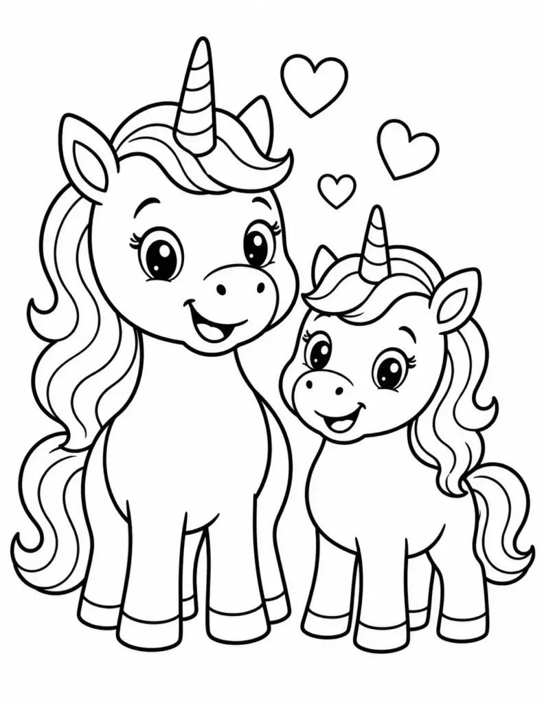 Two Unicorns Being Friends