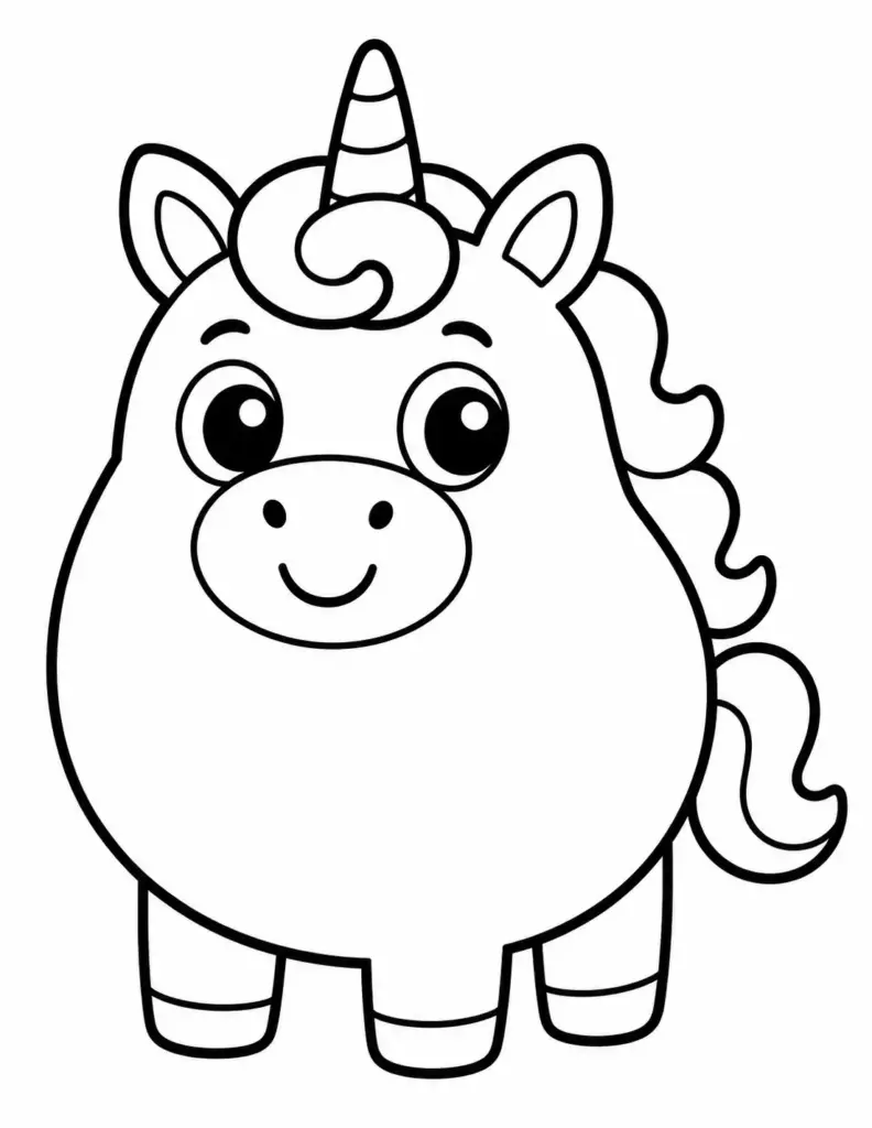 Chubby Cartoon Unicorn