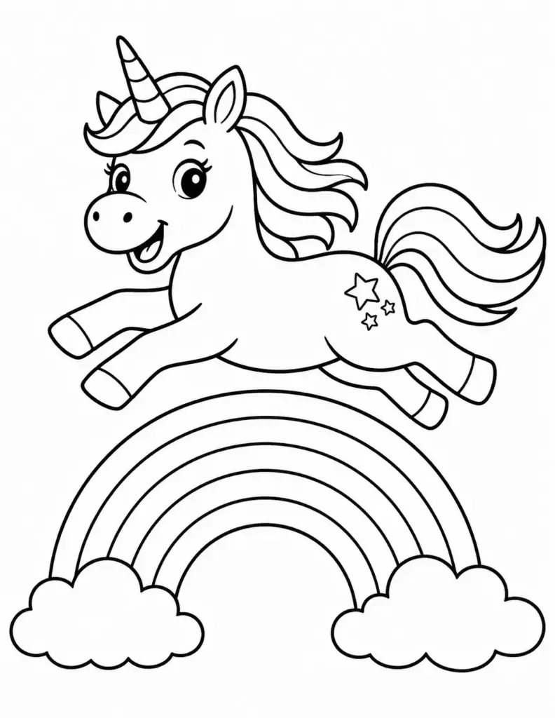 Unicorn Jumping Over a Rainbow