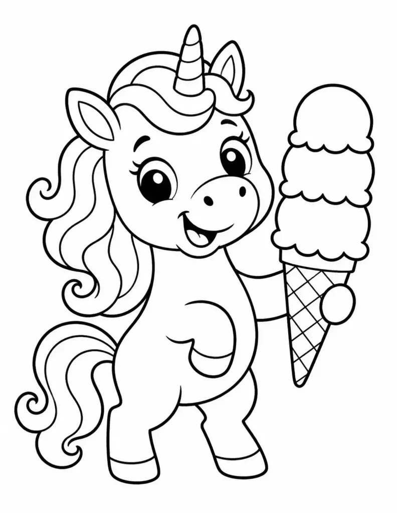 Unicorn Eating an Ice Cream Cone