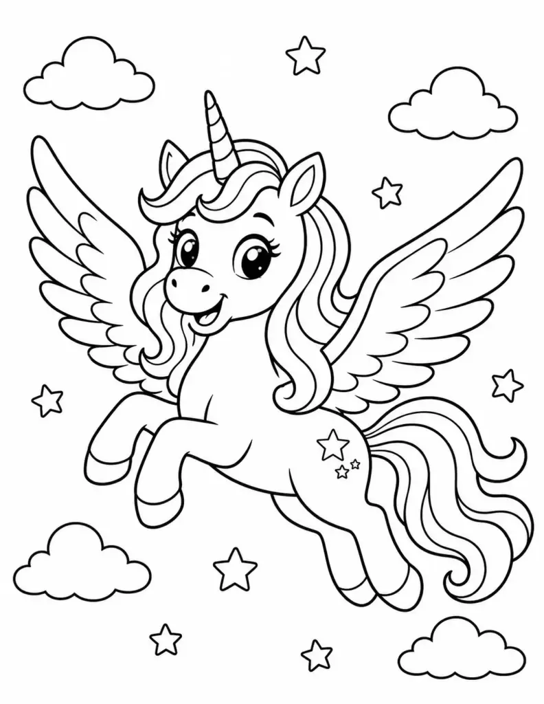Flying Unicorn with Wings
