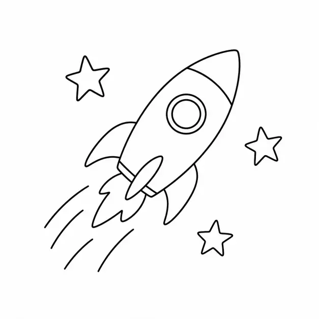 Rocket Ship and Stars