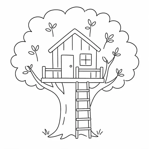 Treehouse With a Ladder