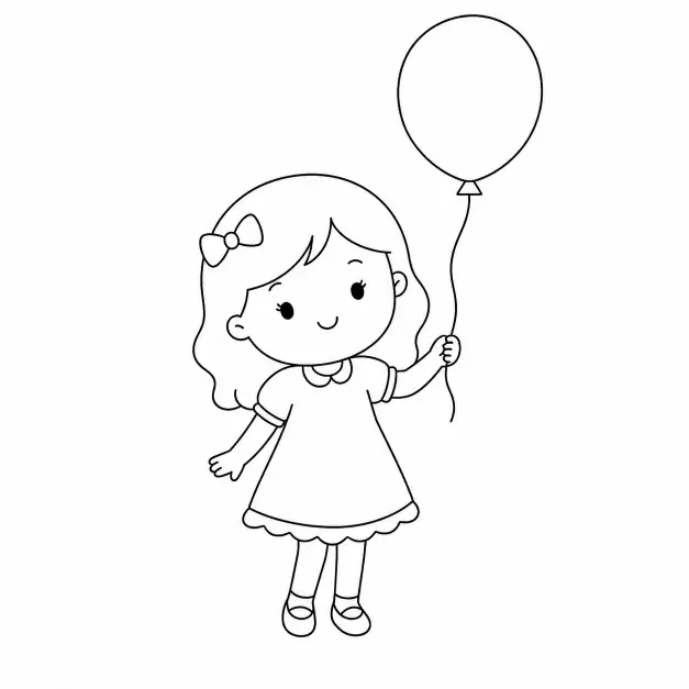 Girl Holding a Balloon