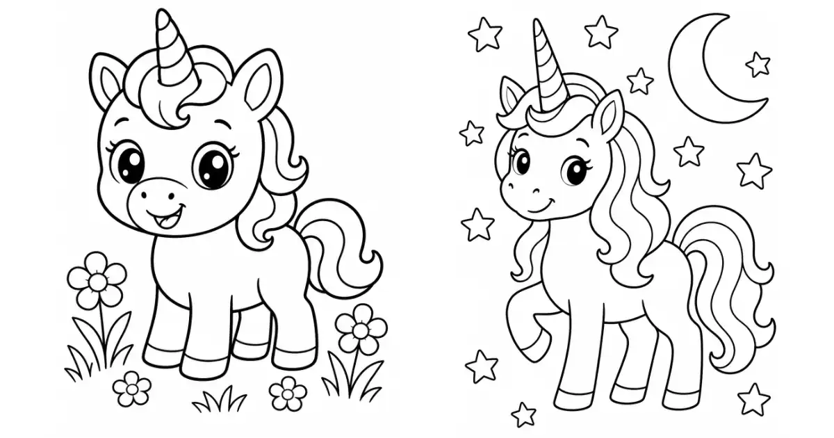 unicorn coloring pages for kids